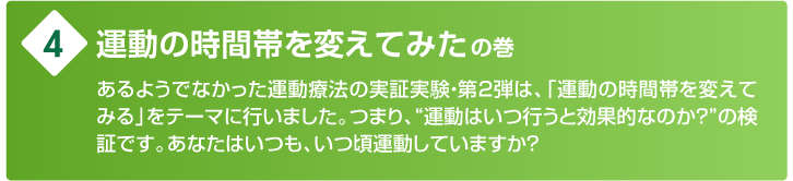 運動の時間帯を変えてみたの巻
