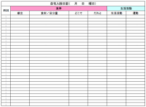 自宅入院日記見本